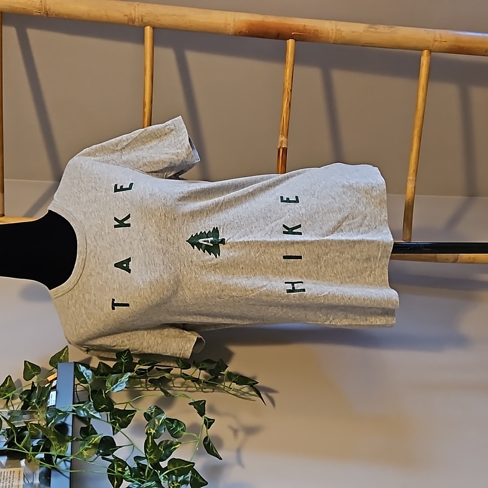 Gap TAKE A HIKE Heathered Grey t shirt
